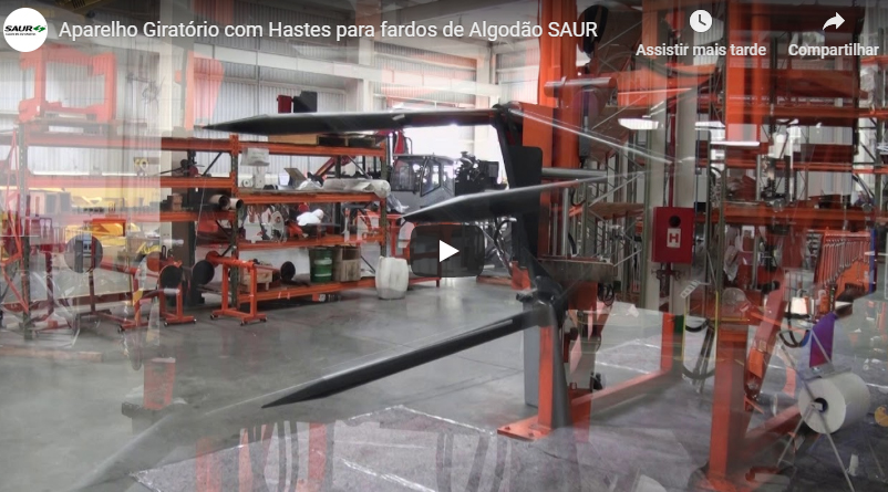 Aparelho Giratório com Hastes para fardos de Algodão